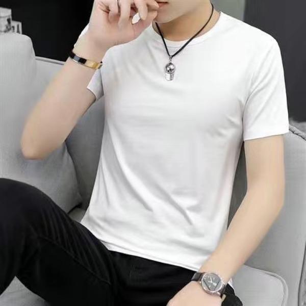 Мужские футболки повседневные с круглым вырезом и коротким рукавом, летние топы, базовые футболки-пуловеры