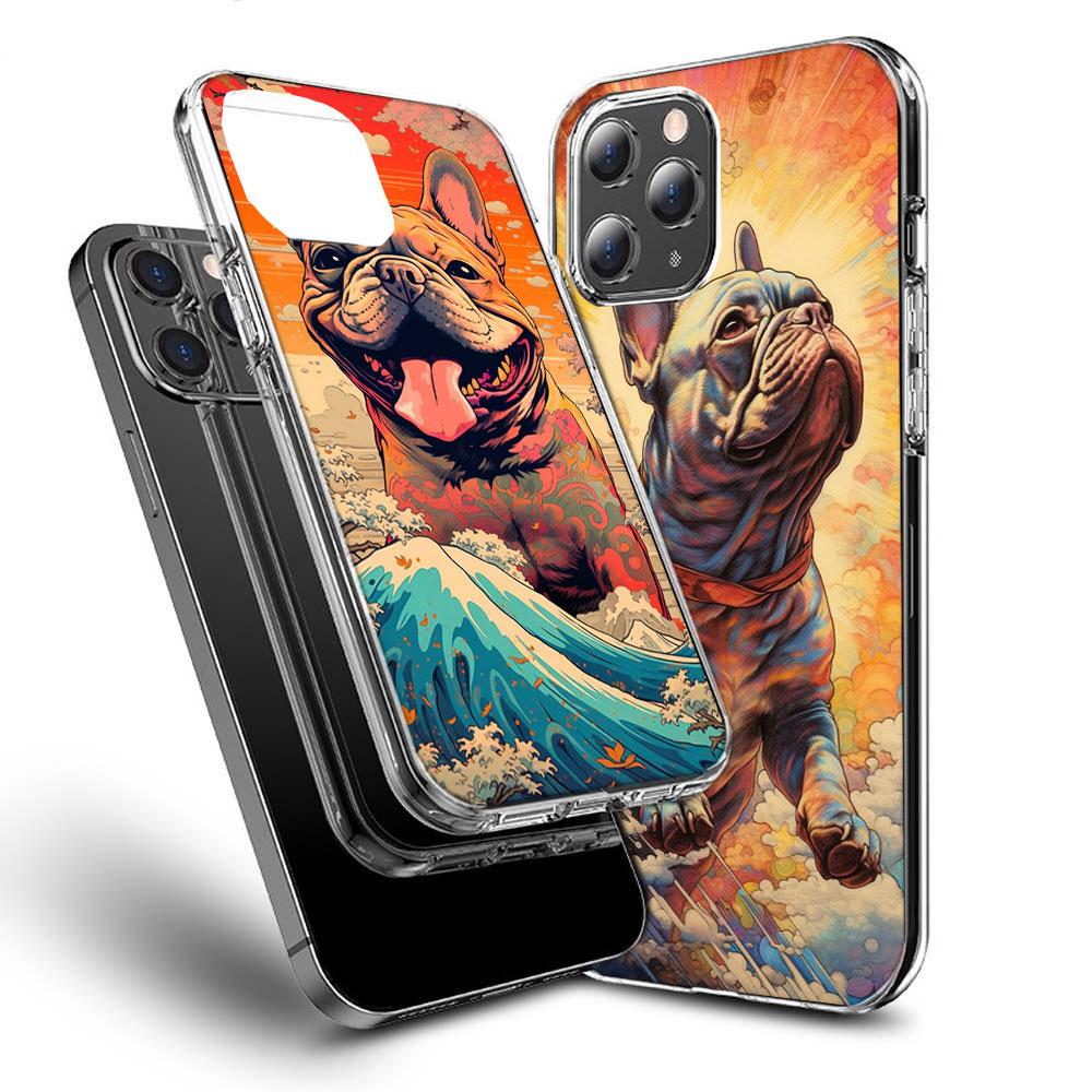 Чехол для телефона с французским бульдогом и мопсом для iPhone 16E 15 Pro 14 Plus 17E 16 17 Pro Max Air 11 12 13 Mini Ударопрочный Capa Милый Cove