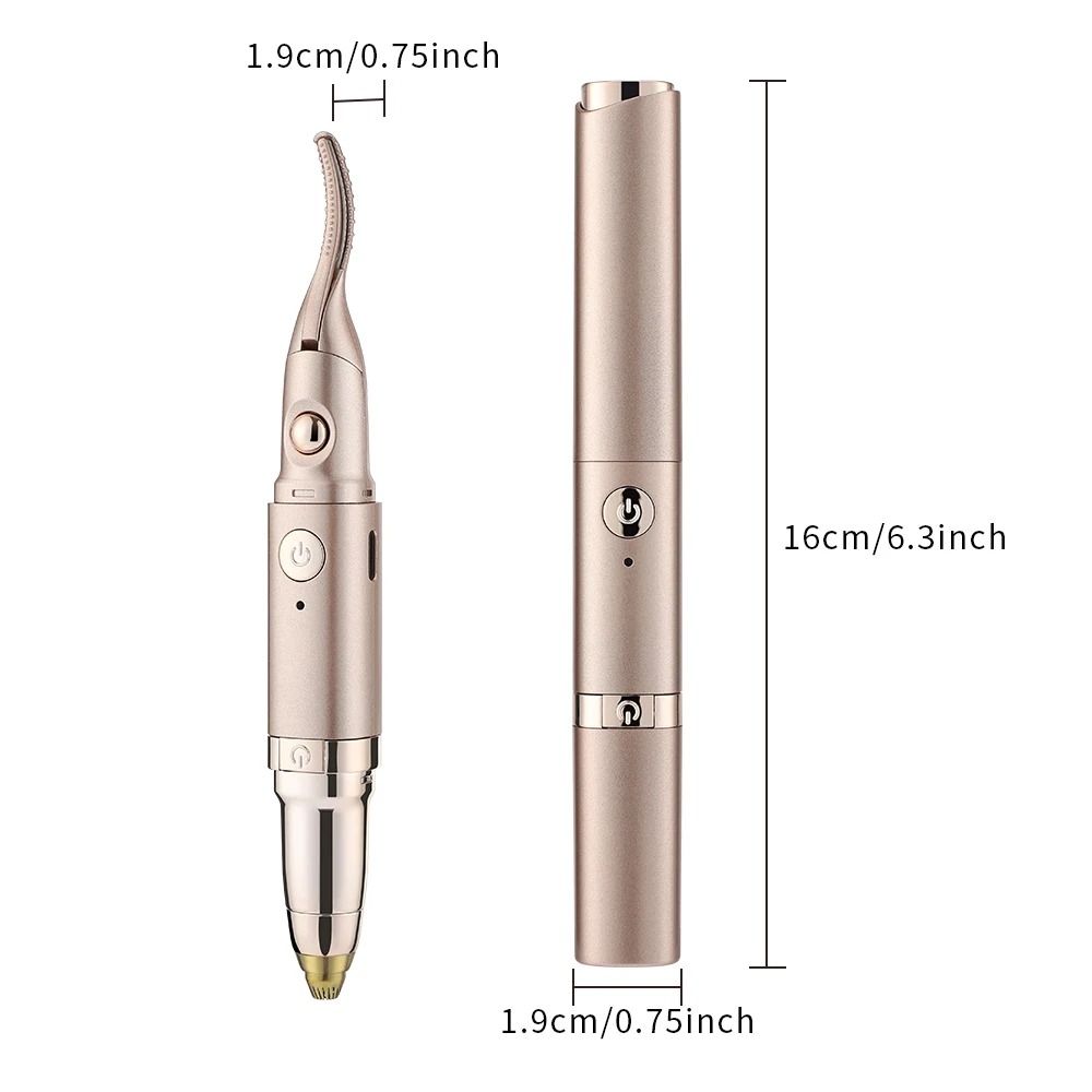 Dual Head Heated Eyelash Curler Two-Gear Temperature Adjustment 2 in1 Eyelash Clip  Party