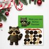 1 Set Button Highland Cow Craft Kit DIY Handmade Button Rabbit Owl Turtle Raccoon Squirrel Figurine Home Office Desktop Decoration Ornament