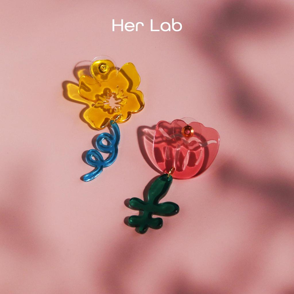 Her Lab | Серьги из прозрачной смолы со сладким жемчугом, полупрозрачные серьги, цветочные подвески для женщин, подарки на День святого Валентина Промо-распродажа Foundation Safeguard