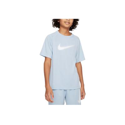 Футболка Dri-FIT Icon с принтом логотипа, реглан, круглый вырез, короткий рукав, детские топы, синий DX5386440