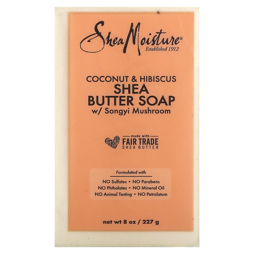 SheaMoisture Shea Butter Soap, Coconut & Hibiscus, 8 Oz (227 G)