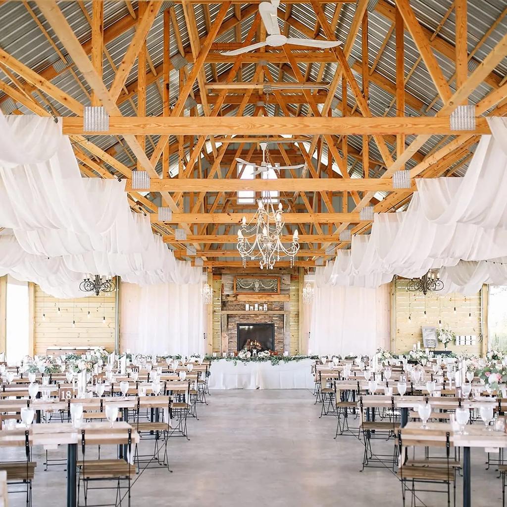 Белое свадебное платье потолочные шторы навес на крышу декор драпировка ткань шифон занавес для свадебной церемонии украшение сцены отеля