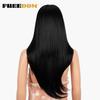 FREEDOM Synthetic Lace Wig 26 inch Middle Part Long Straight Lace Front Wigs Ombre Pink Blonde Wigs For Black Women Cosplay Wigs