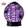 Spider Glitter Ball Lamp Halloween Ghost Lamp, Glowing Spiderweb Faux Crystal Sphere Light, Night Light Purple Glow for Holiday Party Table Decoration