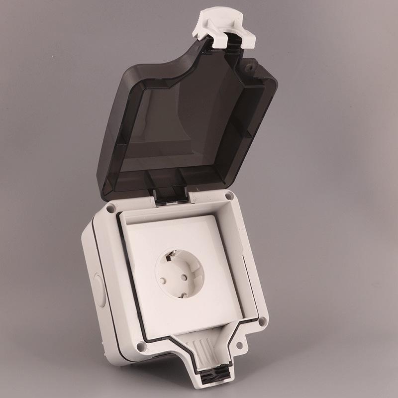 British Outdoor Waterproof IP66 Socket, European/German Standard Waterproof Box