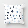 New Blue Geometric Peach Leather Velvet Pillow Case Home Fabric Sofa Pillow Cushion Cover