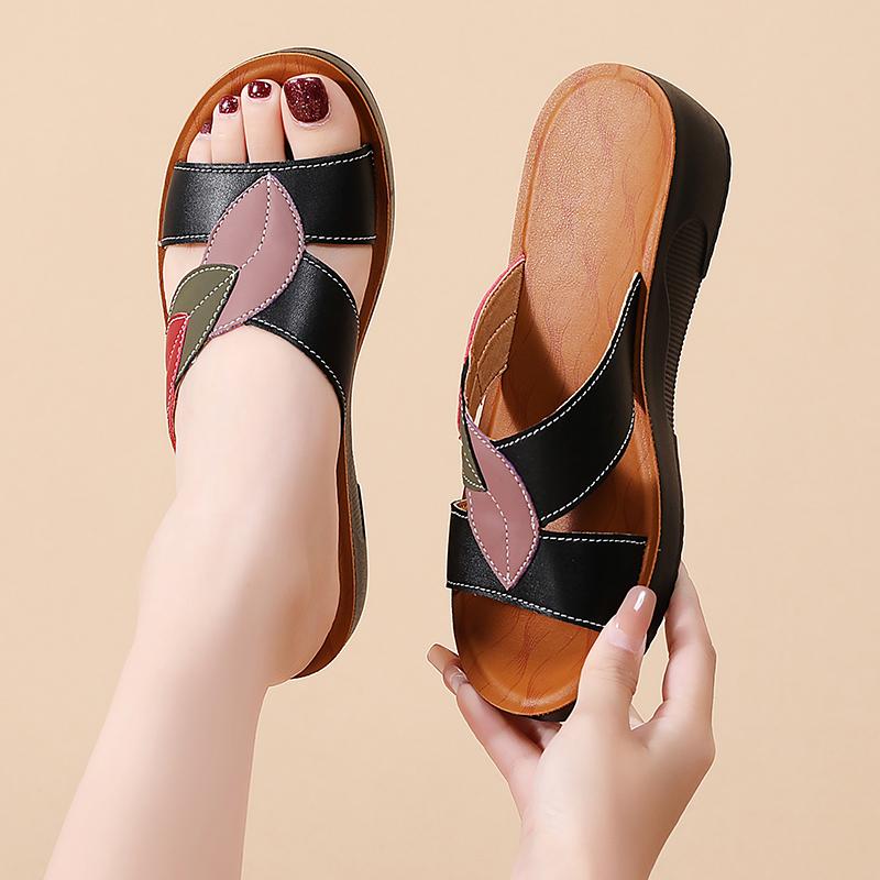 Summer Women Wedge Sandals Premium Orthopedic Open Toe Sandals Vintage Anti-slip Leather Casual Female National Style Shoes