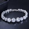 Jewelry Zircon Bracelet Electroplated With 3 Layers Of 18 White Gold, High-End Gift Jewelry.