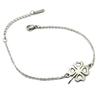 [P4875] - Silver 'Clover' Steel Bracelet - 15x12 Mm
