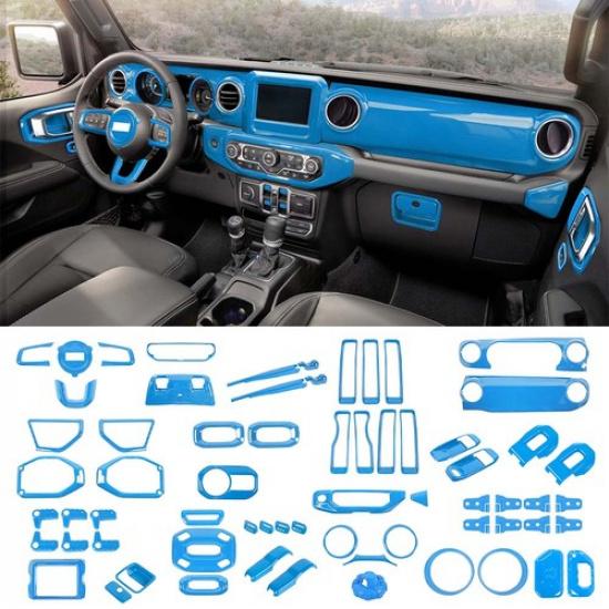 Светло-голубой полный комплект аксессуаров, декоративные накладки для Jeep Wrangler JL JT 2018-23