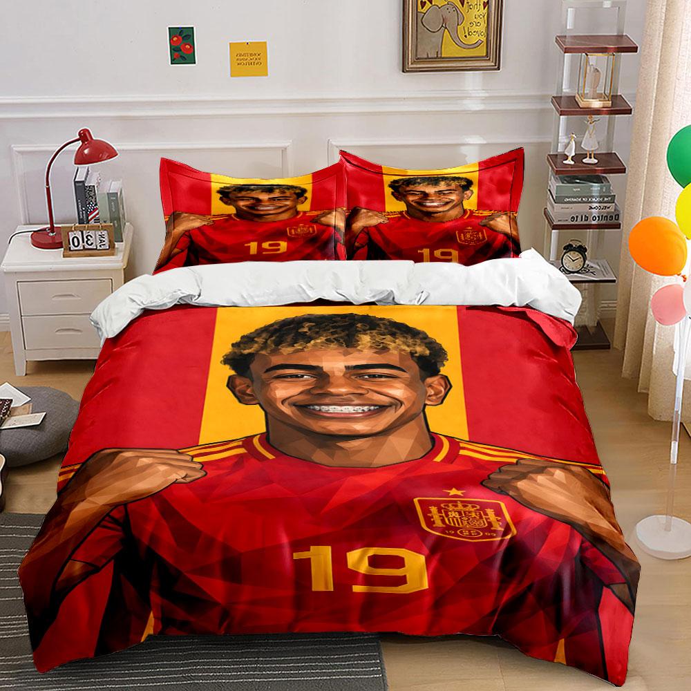 Football player portrait pattern. Bedding sets Duvet cover sets Duvet covers Pillowcases(1*Duvet Cover 2*Pillowcases without duvet insert)