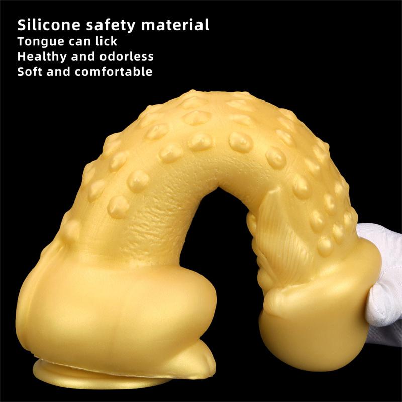 Большой лысый большой золотой силиконовый анальный штекер, анус мягкой формы, анальное расширение, большой толстый фаллоимитатор, мастурбатор