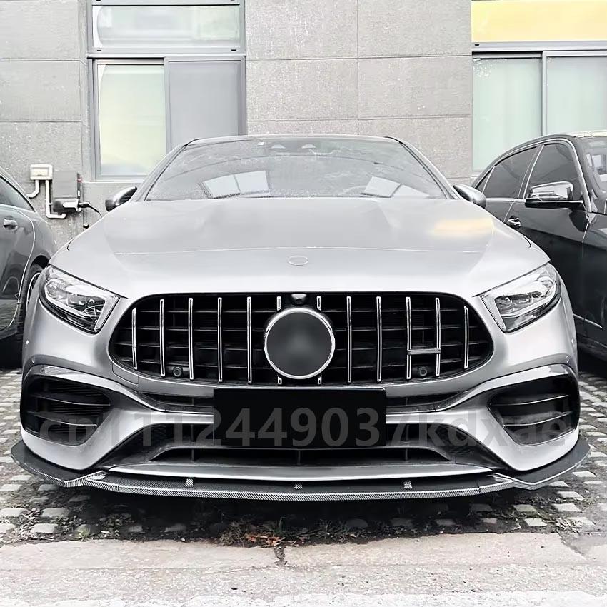For 2019-2023 Mercedes Benz A Class W177 A45 A45S AMG Car Front Bumper Lip Lower Blade Auto Spoiler Splitter Body Kits Tuning