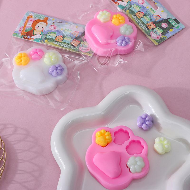 Милая мультяшная кошачья лапка, цветовая палитра, сжимаемые игрушки, мягкие игрушки для снятия стресса, мини-игрушки Kawaii с медленным отскоком, подарки на вечеринку