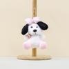 Adorable Plush Dog Keychain With Bowknot Soft Toy Doll Bag Charm In Pink Yellow Green And Purple