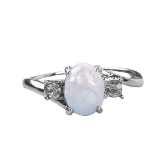 Женское кольцо изысканное овальное опаловое горный хрусталь украшение на безымянный палец