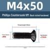 Yigu Black Nickel Carbon Steel Phillips Countersunk Screws M2-M4 Flat Head Machine Screws