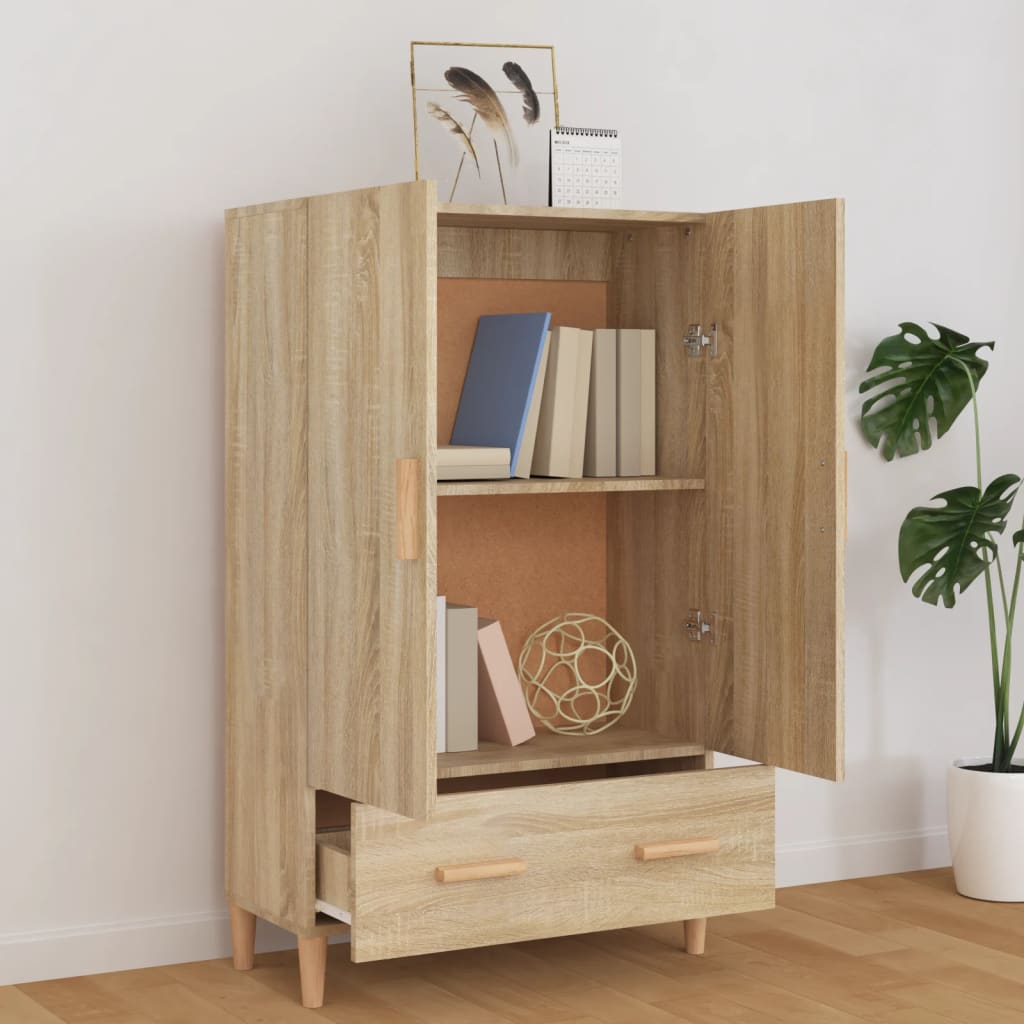 Highboard in Sonoma Oak Finish 70 x 31 x 115 cm Particleboard