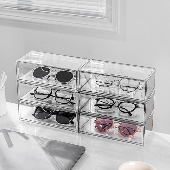 36925 шт. Коробка для хранения очков Прозрачная Штабелируемая Тип ящика Пыленепроницаемая Настольная