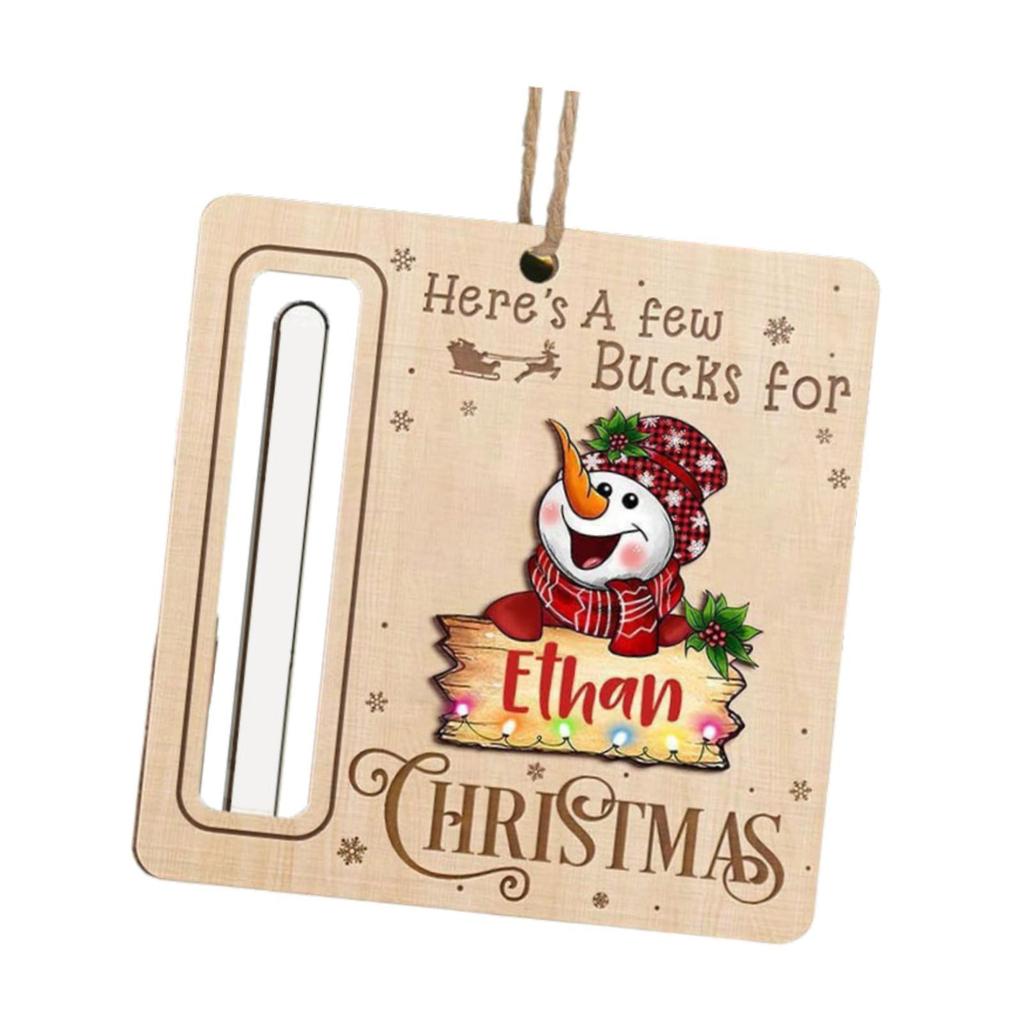Рождественское украшение на елку, держатель для денег в подарок, деревянный материал, памятный подарочный аксессуар, праздничный подарок, универсальный со шнурком, 4x4 дюйма