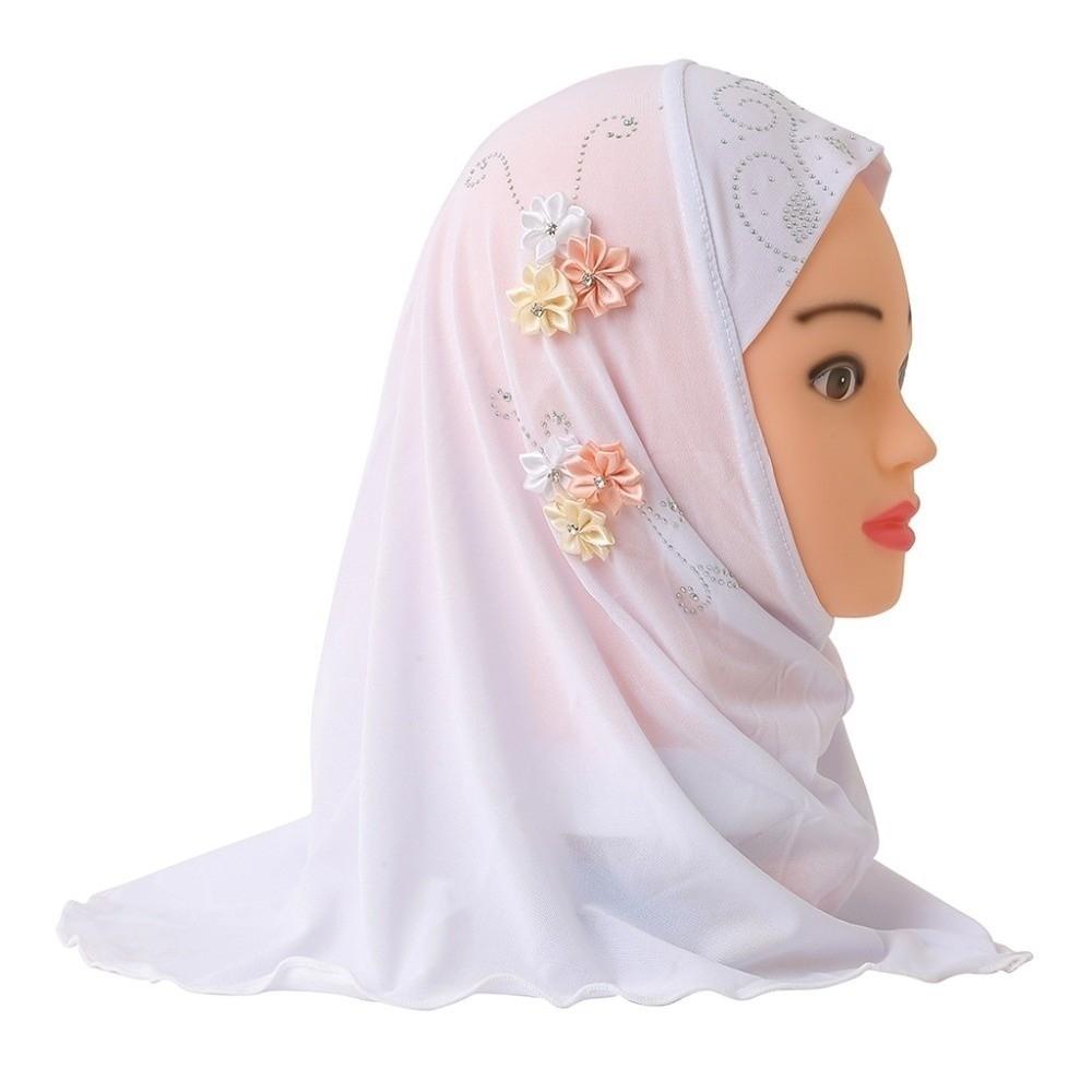 Jersey Material Kids Hijab Pull On Style Islamic Headscarf Beautiful Girls Hijab School