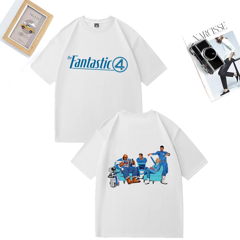 The Fantastic Four First Steps Graphics T shirt Unisex WOMENs Street Hip Hop vintage Oversized Cotton short sleeve ONeck T Shirts
