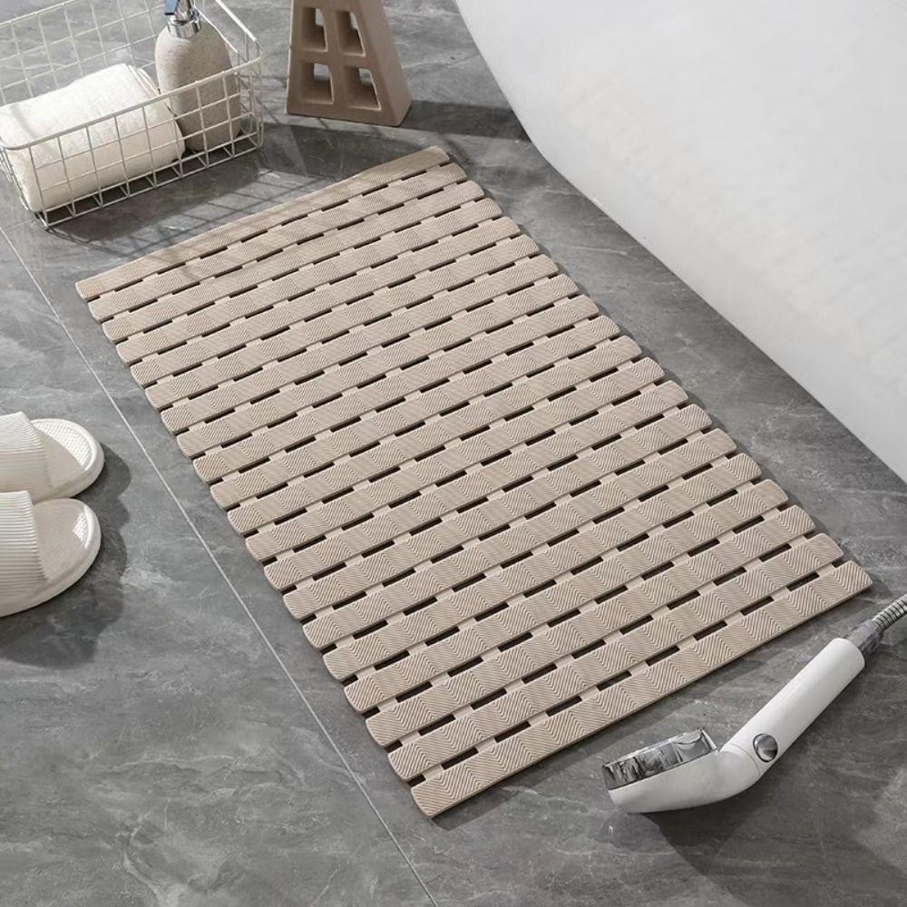 Anti-drop Anti-slip Floor Mat PVC Suction Cups Foot Massage Pad Draining Hole Cuttable Shower Foot Scrubber Household