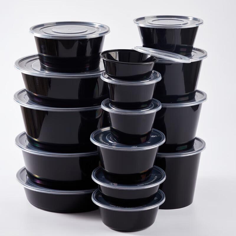 LISM Round Disposable Plastic Food Containers with Lids