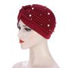 Elegant Pleated Women's Beaded Hijab Hat