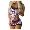 (SU)Women Print Pajamas Sleeveless Lace Cami Shorts Lingerie Sleepwear Set