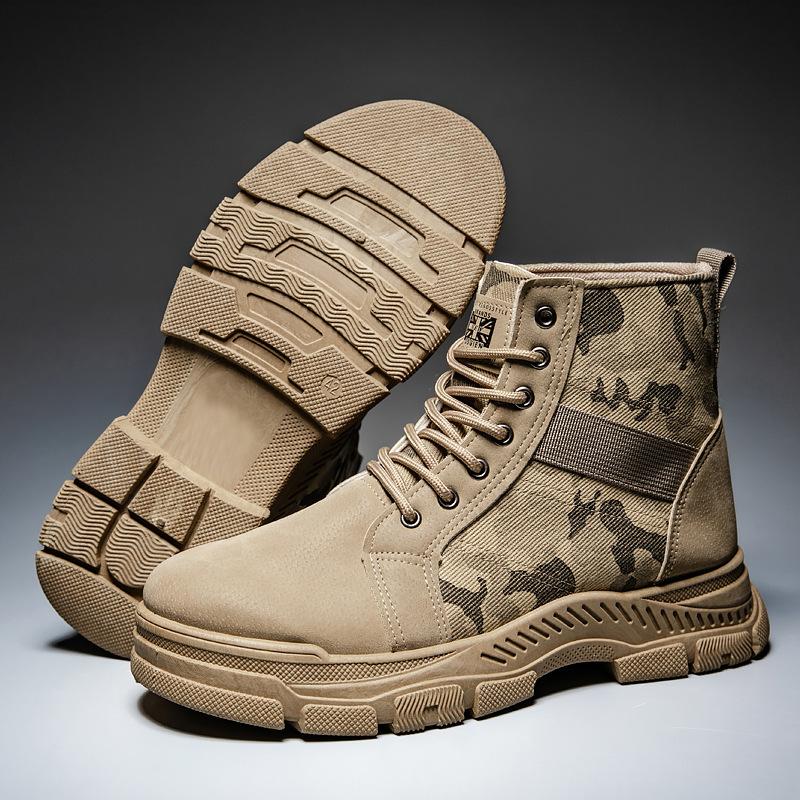 Мужские ботинки мартин летние дышащие тонкие повседневные высокие мужские туфли новая мужская камуфляжная парусиновая рабочая обувь