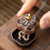 Zinc Alloy Incense Cone Holder Retro Hollow-out Incense Burner Sandalwood Censer Aromatherapy Ornament for Spa Meditation Yoga