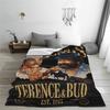 Terence Hill Bud Spencer Blankets  Warm Funny Plush Throw Blanket For Kids Living Room Flannel Bedspread Bed Cover
