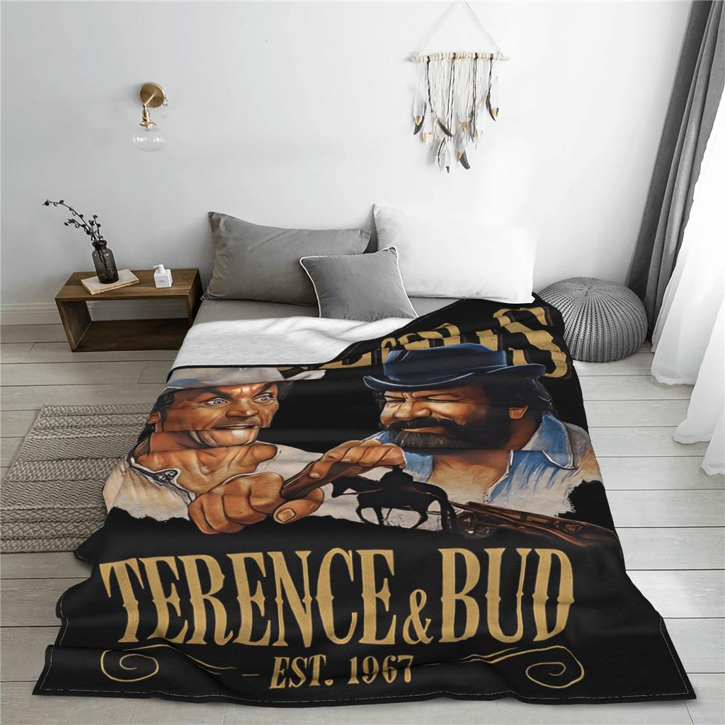 Terence Hill Bud Spencer Blankets Warm Funny Plush Throw Blanket For Kids Living Room Flannel Bedspread Bed Cover