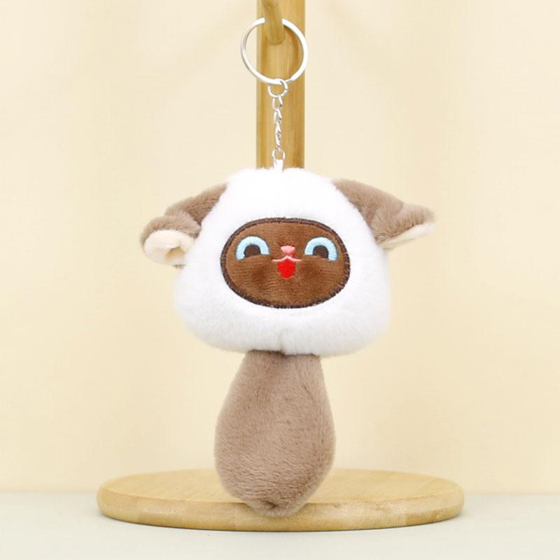 Adorable Plush Cat Keychain Cute Soft Stuffed Animal Bag Charm For Couples In Multiple Colors