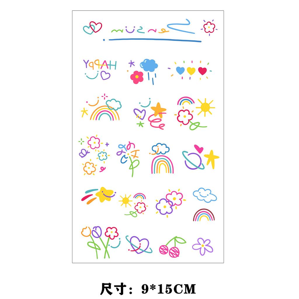 Dopamine Color Butterfly Animal Love Star Fireworks Small Picture Finger Tattoo Sticker
