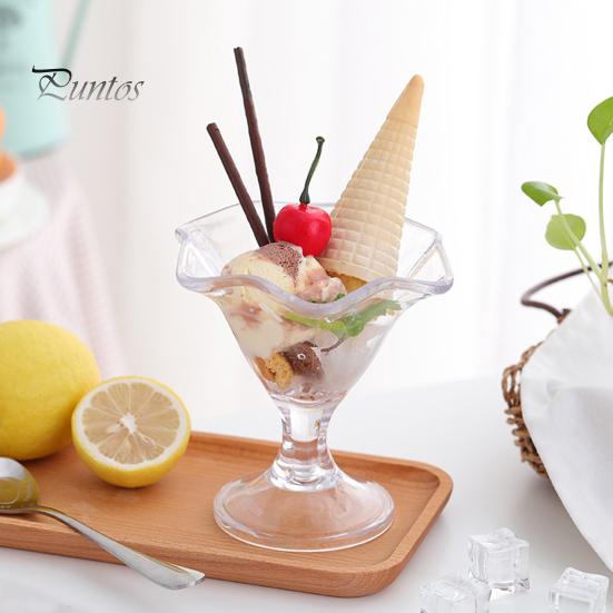 Летние стаканчики для мороженого, прозрачные толстые десертные миски для мороженого, фруктового пудинга, молочных коктейлей, многоразовые закуски, контейнер для приправ для домашней вечеринки