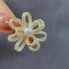 Elegant Gold-Plated Pearl Brooch with Micro-Inlaid Zircon Flower Design