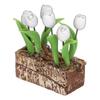 Artificial Tulips Flower Ornament 1:12 Doll House Garden Decor Simulated Model Miniature Accessory White