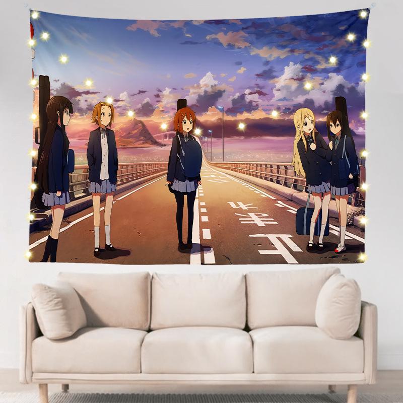 Легкий роман для девочек в общежитии, двухмерное аниме, настенное украшение для спальни, тканевое подвесное одеяло