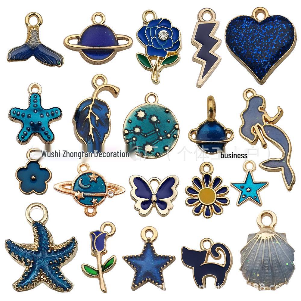 Pink Series DIY Jewelry Accessories: 20-Drop Oil Mix for Bracelets, Earrings, Keychains, Pendants, Butterflies & Unicorns