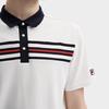 Fila Архив Простая полоска Деловая Повседневная Футболка-поло с коротким рукавом для поездок на работу Мужская Поло Облачно-белый F11M437103FWT