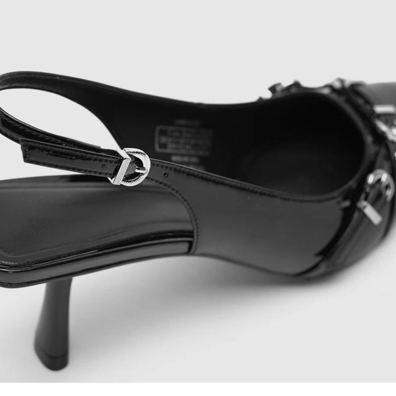 Роскошные брендовые дизайнерские женские сандалии, модные, с острым носком, пряжкой, ремешком, на высоком металлическом каблуке, элегантные одинарные туфли для женщин