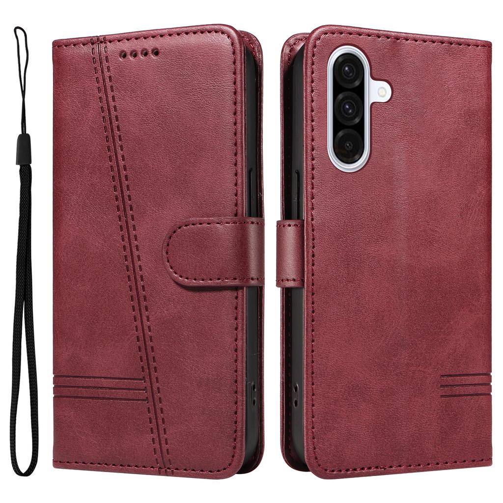 Чехол-кошелек для Samsung Galaxy A56 5G, кожаный чехол для телефона с подставкой, с Т-образными линиями