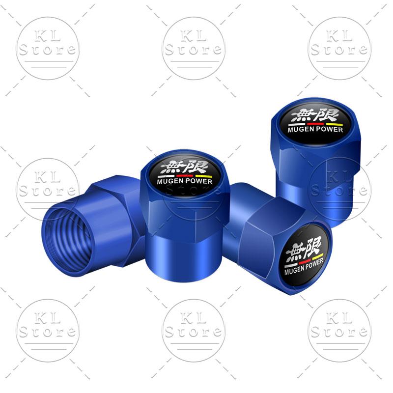 4pcs Car Decor Wheel Tire Valve Stem Dust Cap Cover For Honda Mugen Power Emblem Typer Accord CRV Civic City Odyssey HRV Insight ajw256
