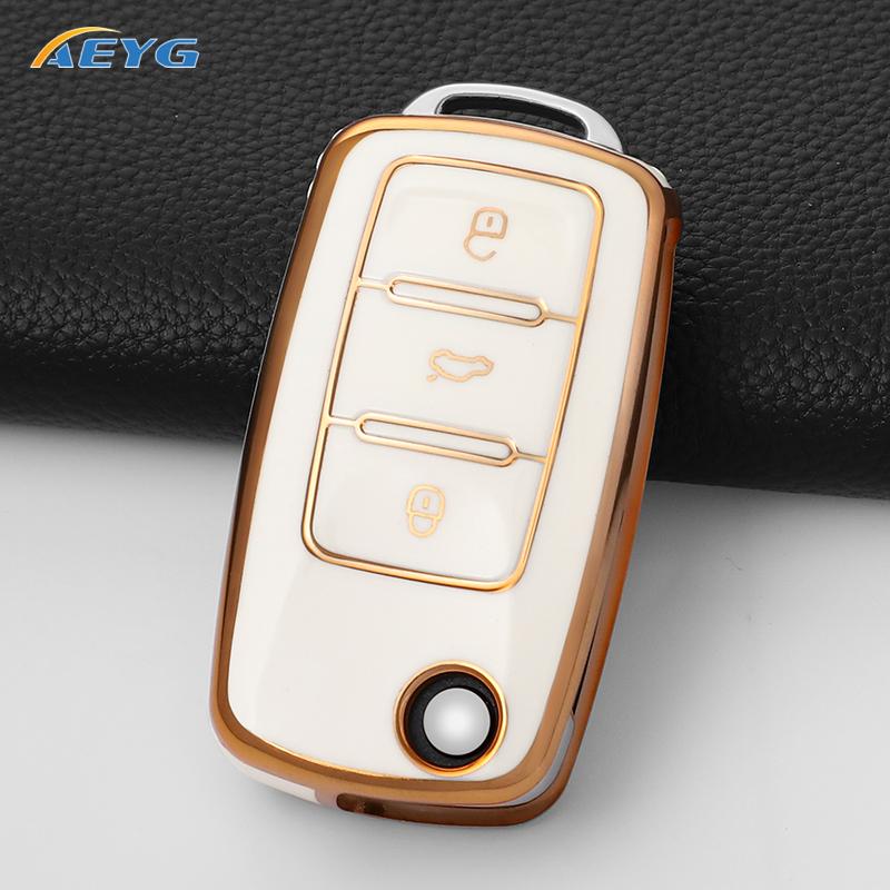 Чехол для ключа автомобиля для Volkswagen VW Polo Golf Passat Tiguan Beetle Caddy T5 Up Eos Skoda Octavia Seat Leon Altea