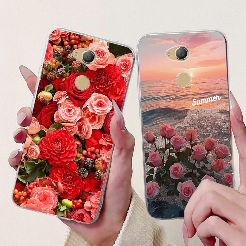 For Sony Xperia XA2 Case H3113 H3123 H3313 Cover Fashion Art Flower Painted Soft TPU Bumper on Sony Xperia XA2 Ultra H3213 Shell