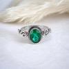 Хромовый диопсид Драгоценный камень Серебро 925 пробы Ювелирное изделие Ручной работы Обручальное кольцо RR-14-1